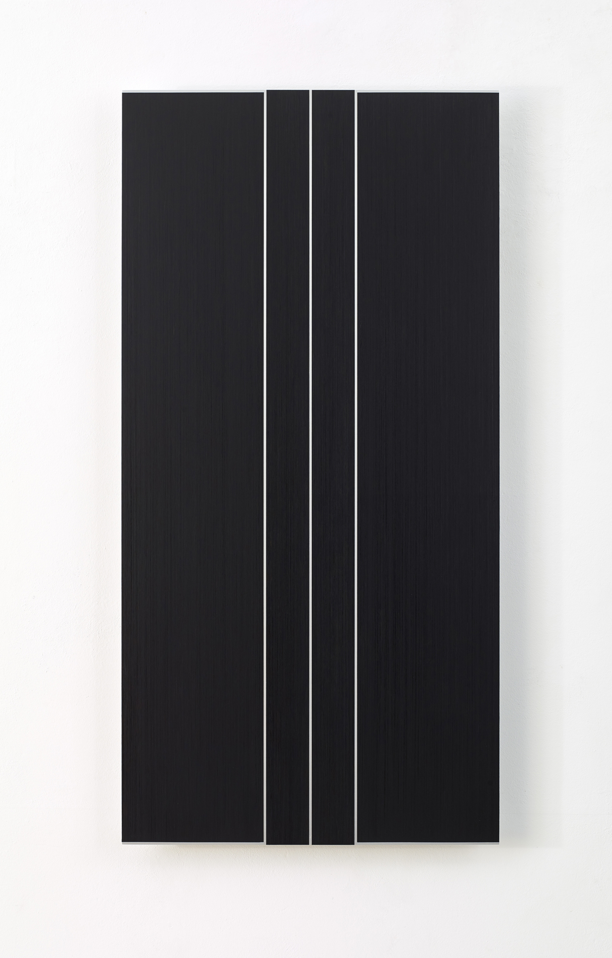 Frank Gerritz, Sonic Reducer II, 2016-2018, Ölwachsstift auf eloxiertem Aluminium, 120 x 60 cm