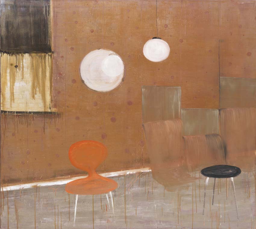 Norbert Schwontkowski, Der rote Stuhl, 2007, Öl auf Leinwand, 180 x 200 cm